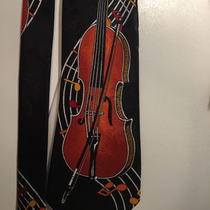 DINO ROMARO HANDMADE - VIOLIN AND MUSIC STAFF TIE